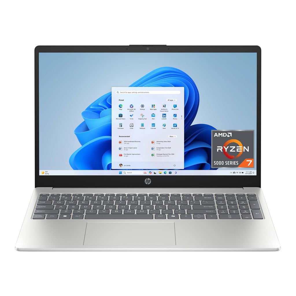 15.6 inch Laptop, AMD Ryzen 7, 8 GB RAM, 512 GB SSD, Natural Silver K88923