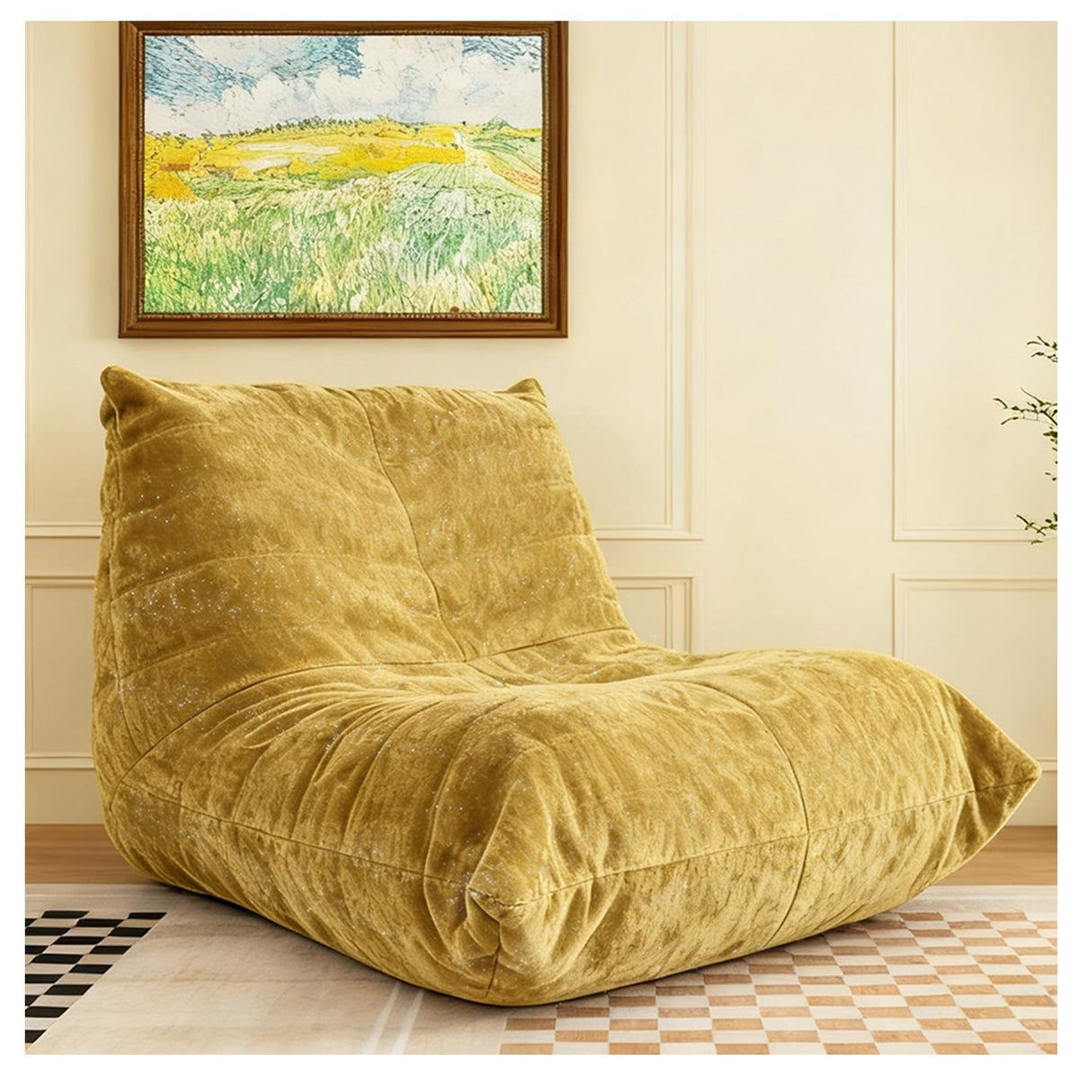 Yellow Memory Foam Bean Bag Chair H3689
