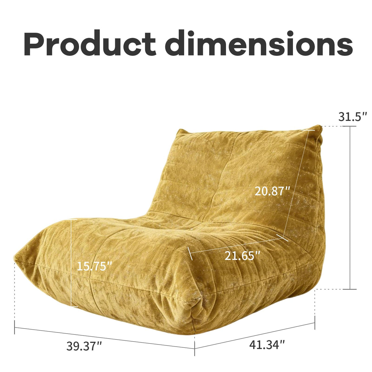 Yellow Memory Foam Bean Bag Chair H3689