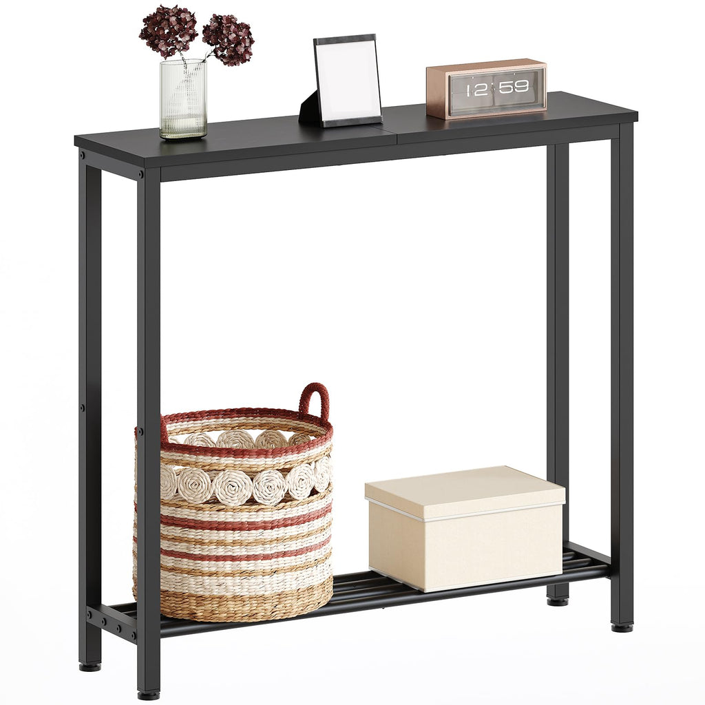 Black 2-Tier Narrow Console Table B456