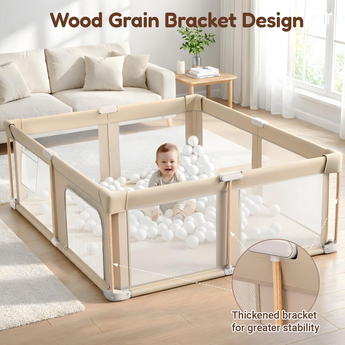 Foldable Baby Playpen with Mat, Mesh and Storage Bag Z609