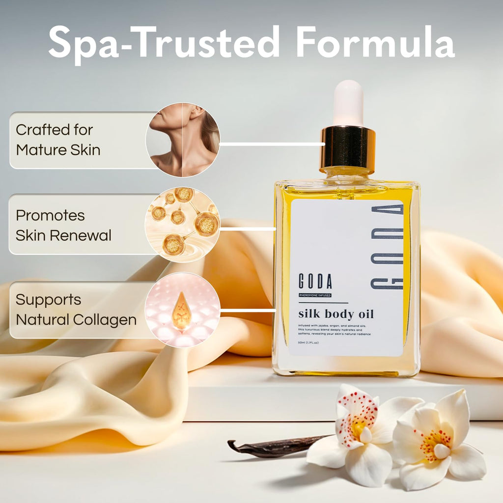 Pheromones Perfume + Silk Body Oil Bundle Floral Fragrance with Jasmine & Rose Hydrating Body Oil 100ml Vegan O690715