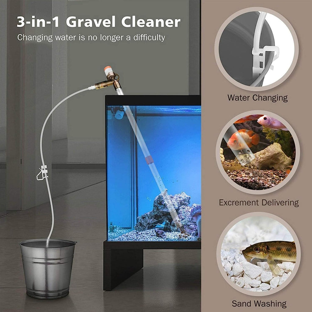Aquarium Gravel Cleaner Fish Tank Kit Long Nozzle Water Changer BPA Free G596397