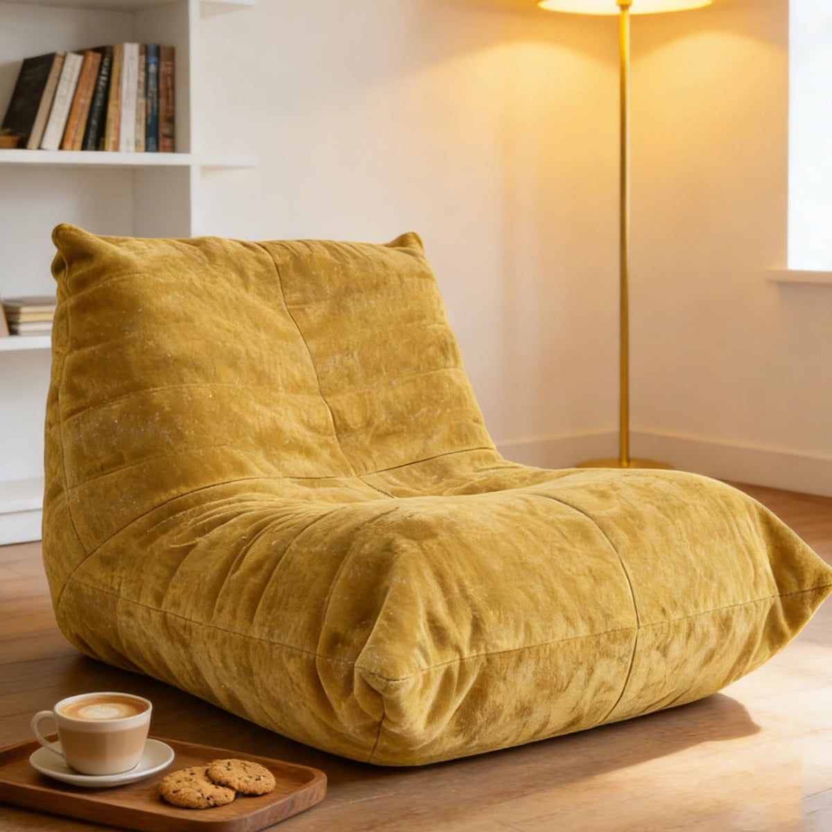 Yellow Memory Foam Bean Bag Chair H3689