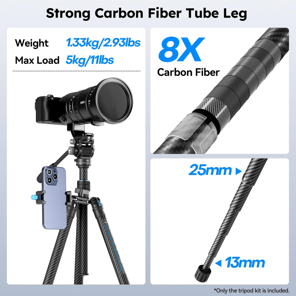 Carbon Fiber Camera Tripod with Fluid Head S825419
