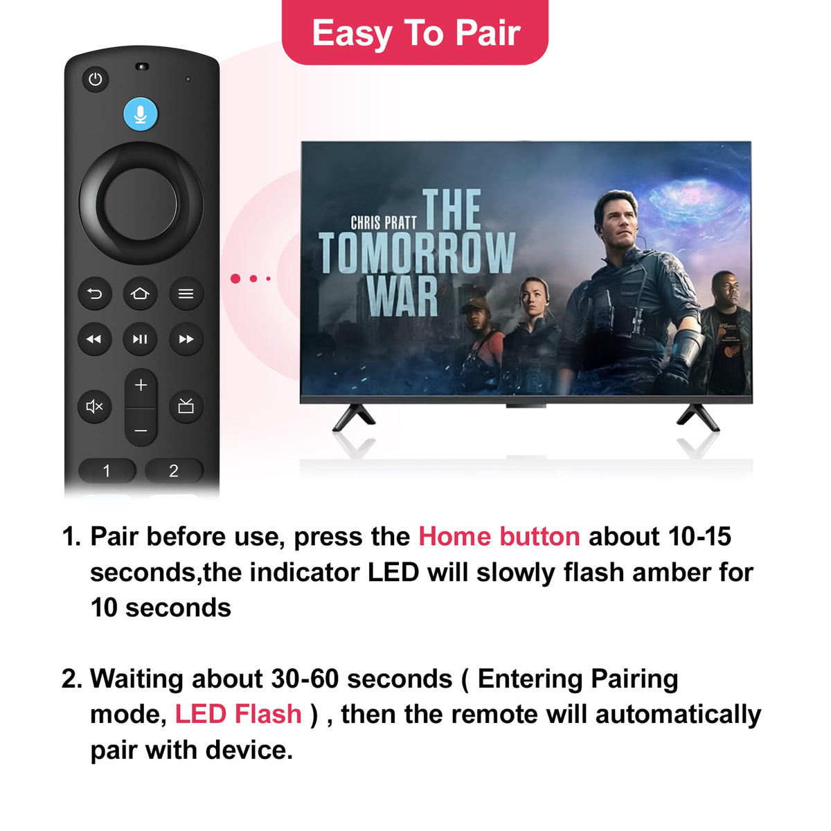 Replacement Fire Stick Remote with Power Volume Buttons Voice Search X111364