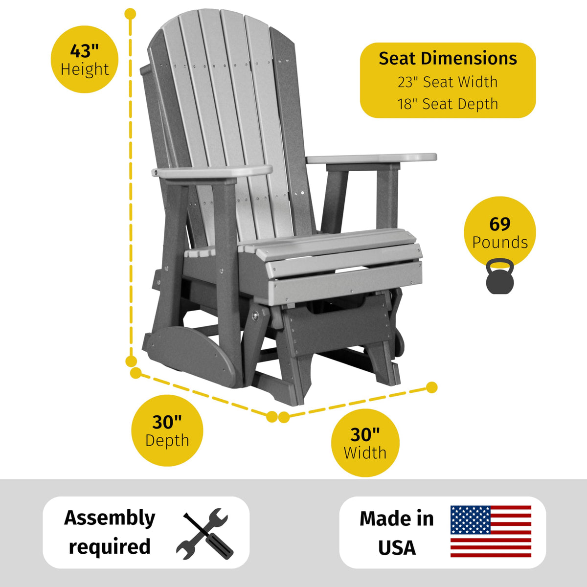 Adirondack Glider Chair Z1315