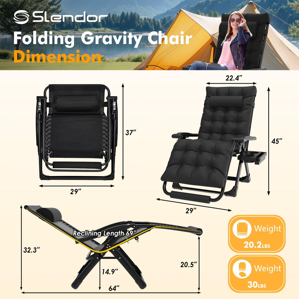 Oversized Zero Gravity Chair XL Black R231