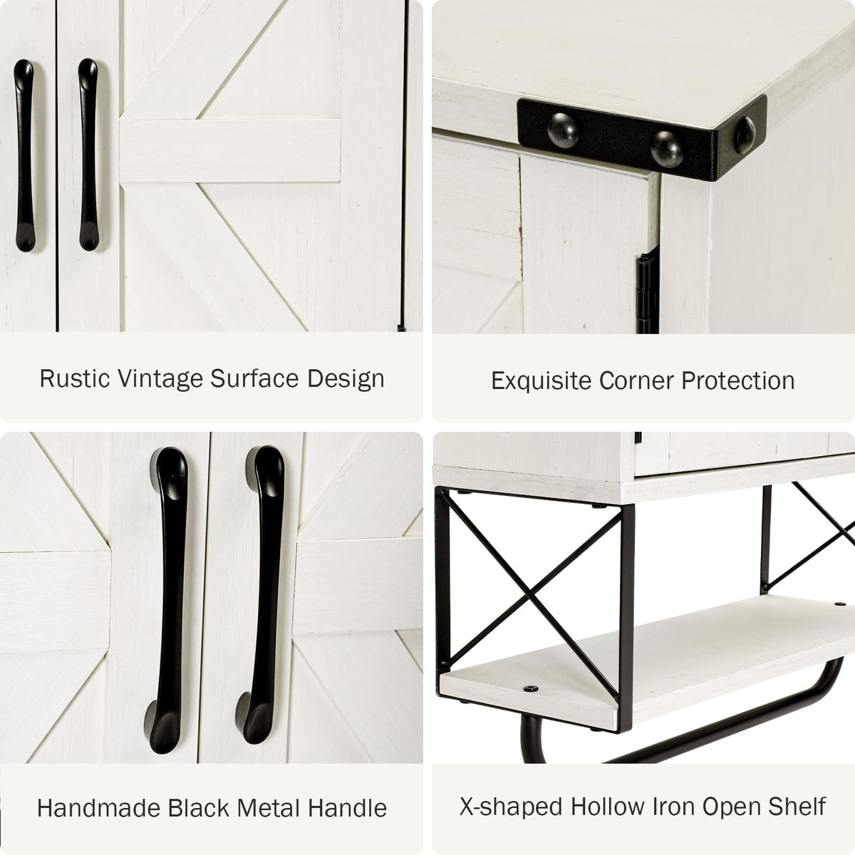Medicine Cabinet with 2 Barn Door & Towel Bar Rack M27301