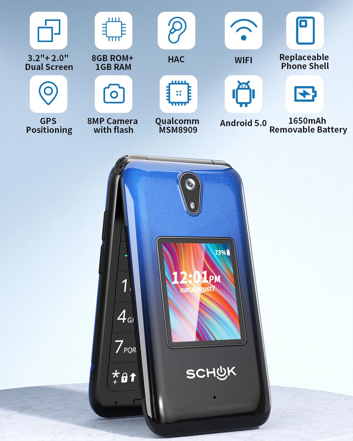 4G Flip Phone with Replaceable Shells Z554561
