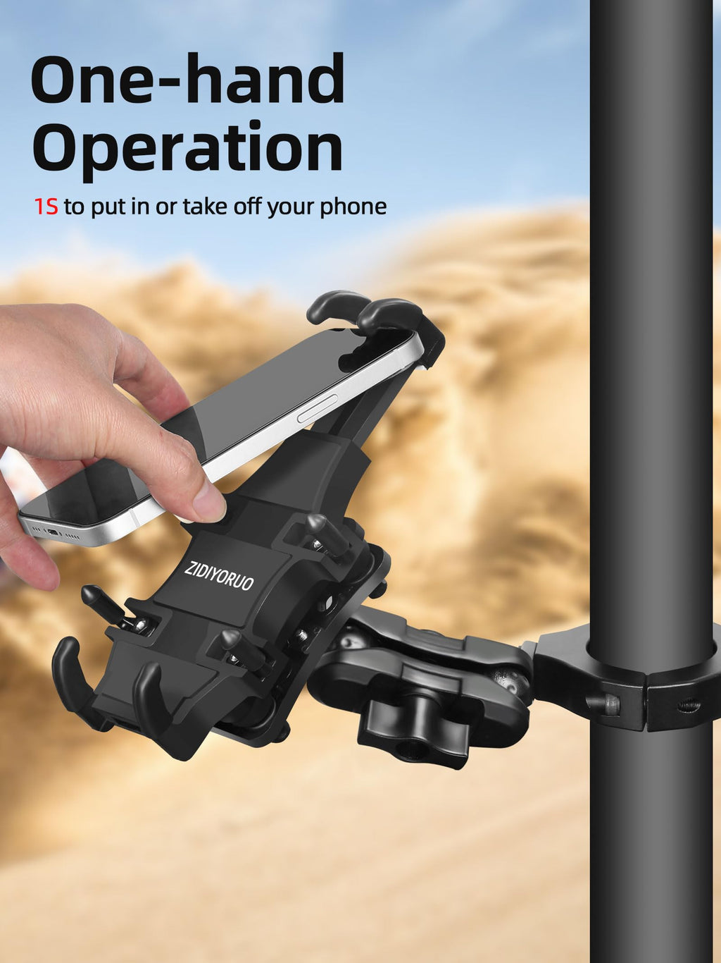 UTV Phone Mount Holder with Vibration Dampener F9509