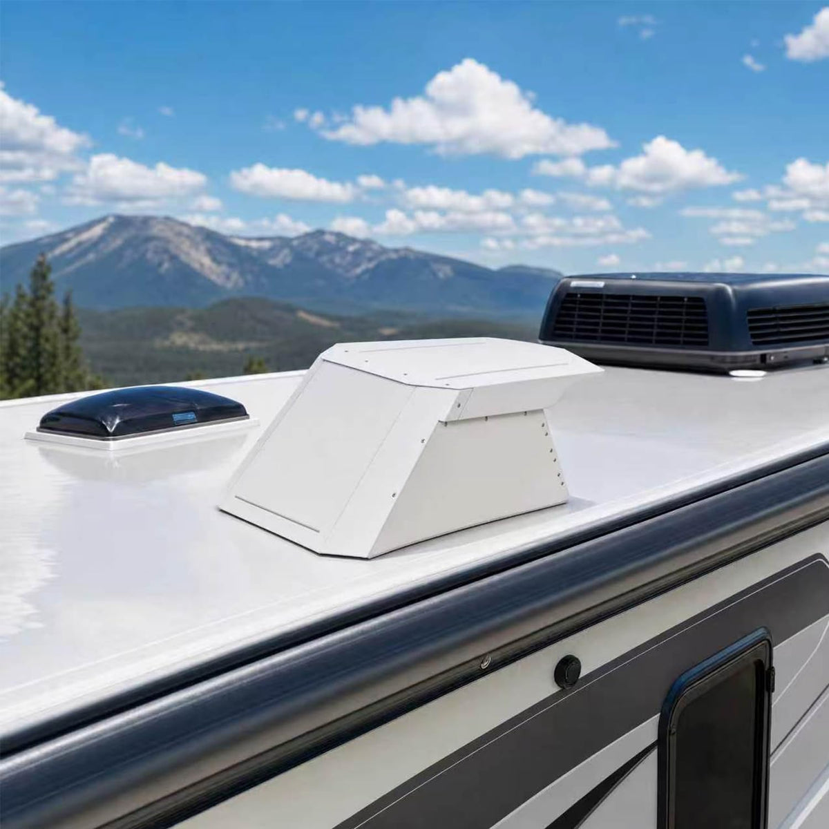 RV Roof Vent Cover, Metal, Rainproof, Universal Fit B177553