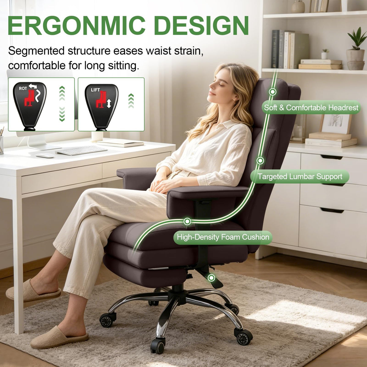Brown Ergonomic Office Chair T57832