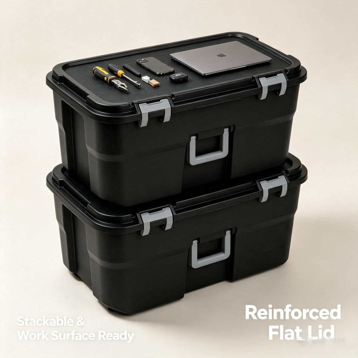 22 Gallon Lockable Wheeled Plastic Storage Trunk X468