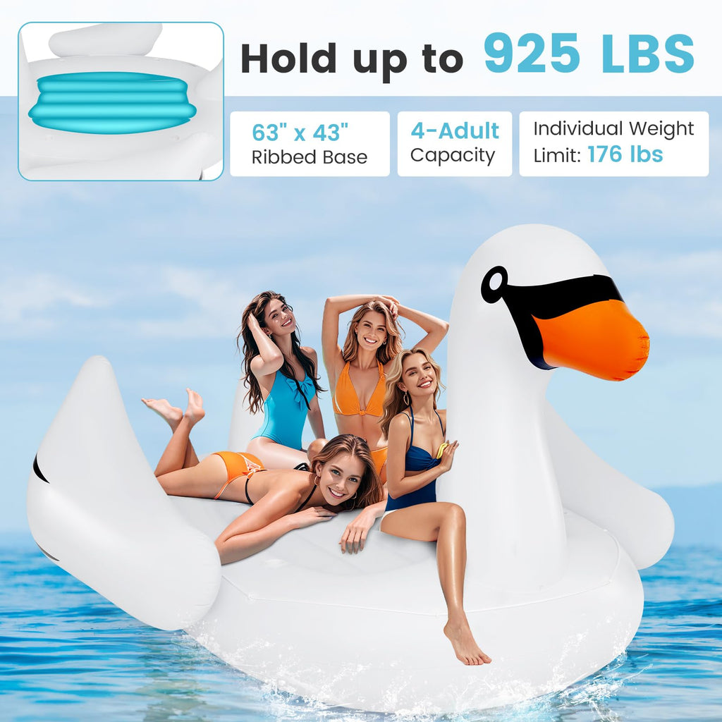 4-Person Inflatable Pool Float with Cup Holders F502