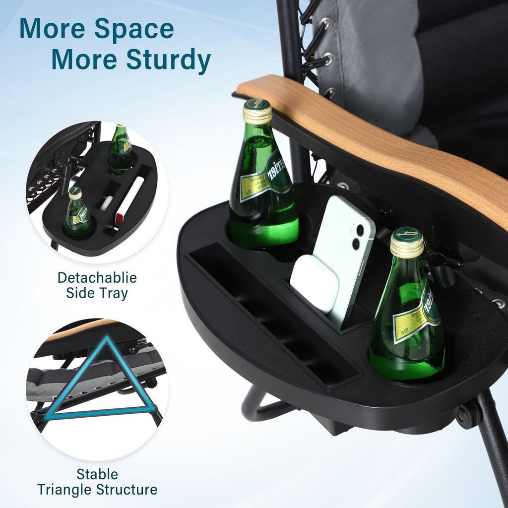 Grey Set of 2 Padded Zero Gravity Chair B261329