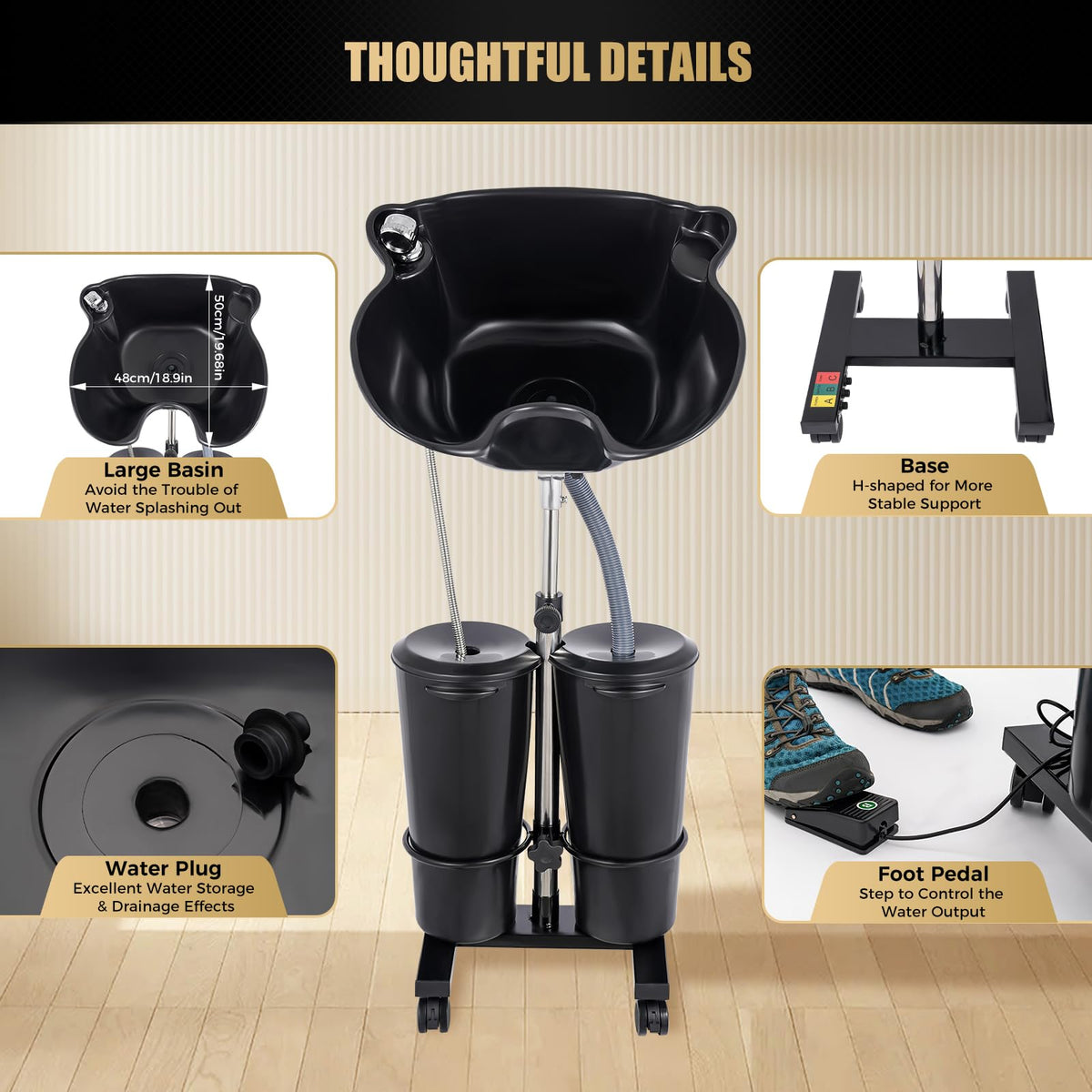 Portable Shampoo Bowl with 2 Water Tanks H148742