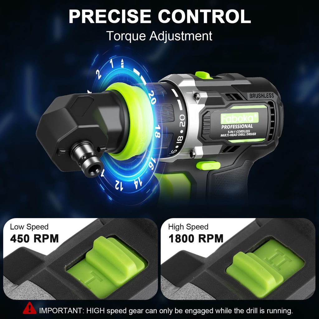 21V Cordless Brushless Multi-Head Drill Driver Kit K4693