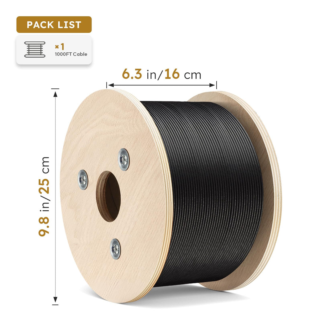 Black 1/8" Stainless Steel Cable T888423