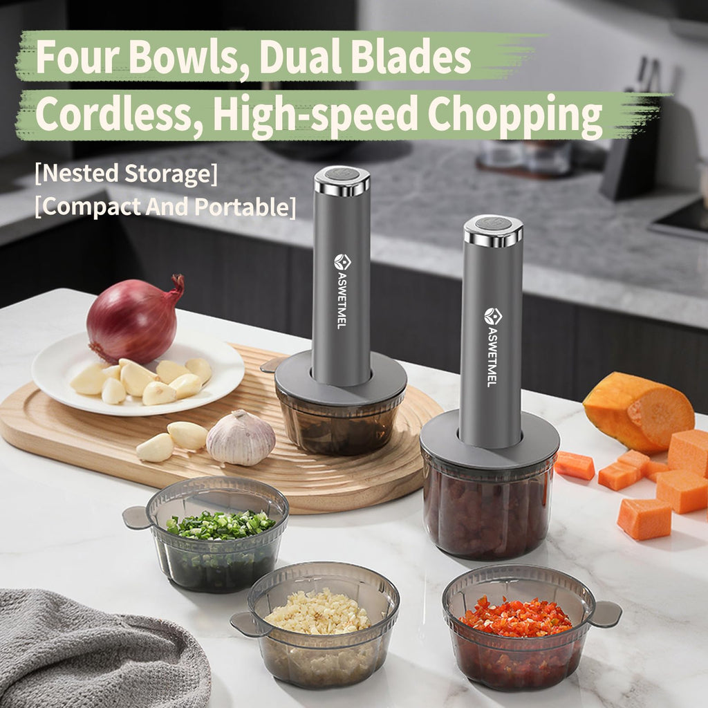 Grey 4-Cup Electric Mini Food Processor O524443