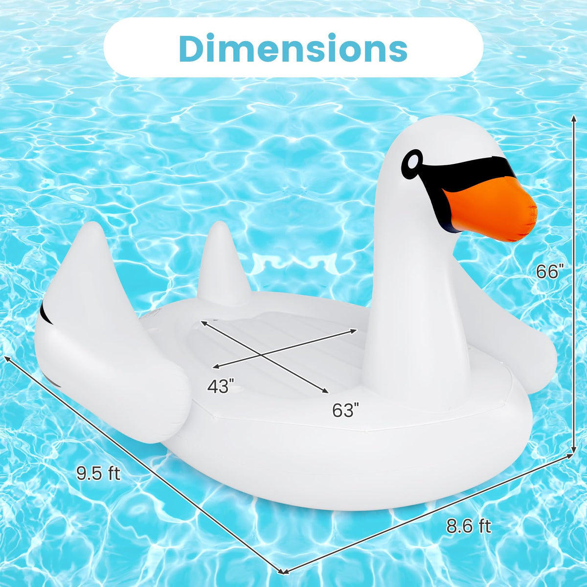 4-Person Inflatable Pool Float with Cup Holders F502