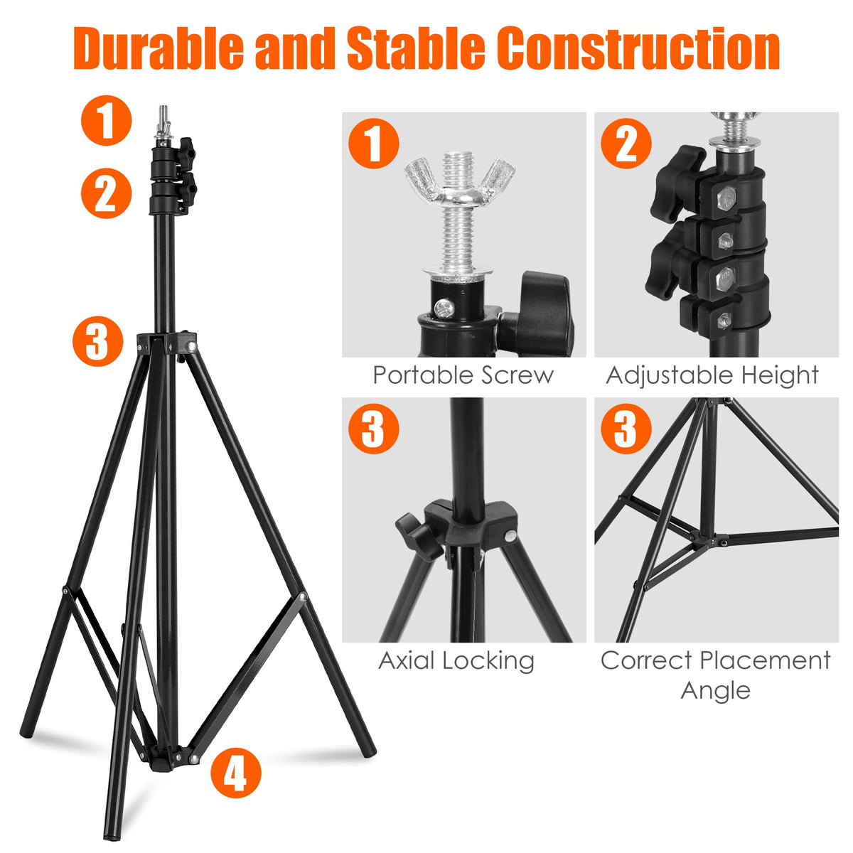 6.5x10FT Portable Backdrop Stand Kit with 4 Steel Clamps Carrying Bag P1316