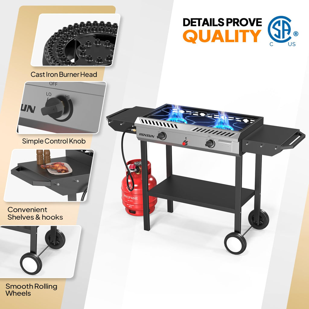 2 Burner Propane Gas Stove with Auto Ignition A109
