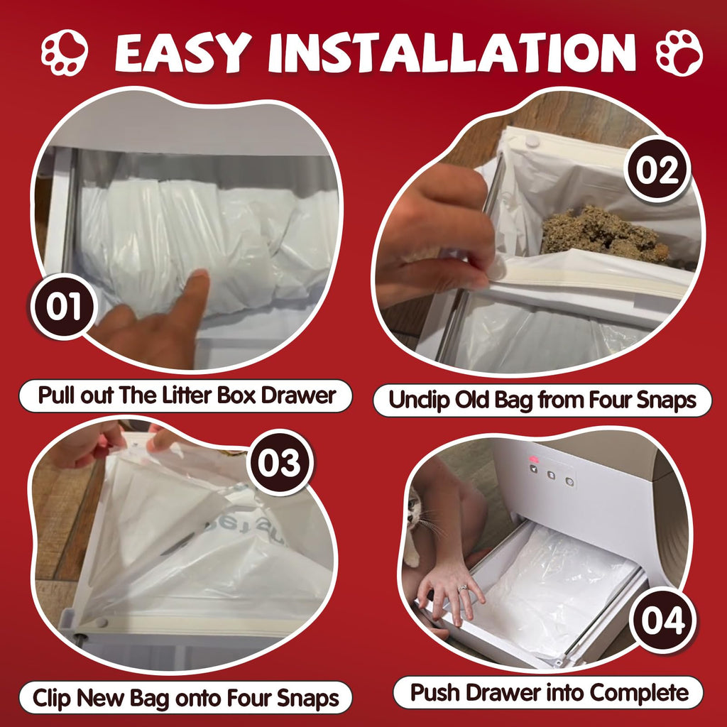 120 Pcs Self-Sealing Drawer Cat Litter Bags N678205