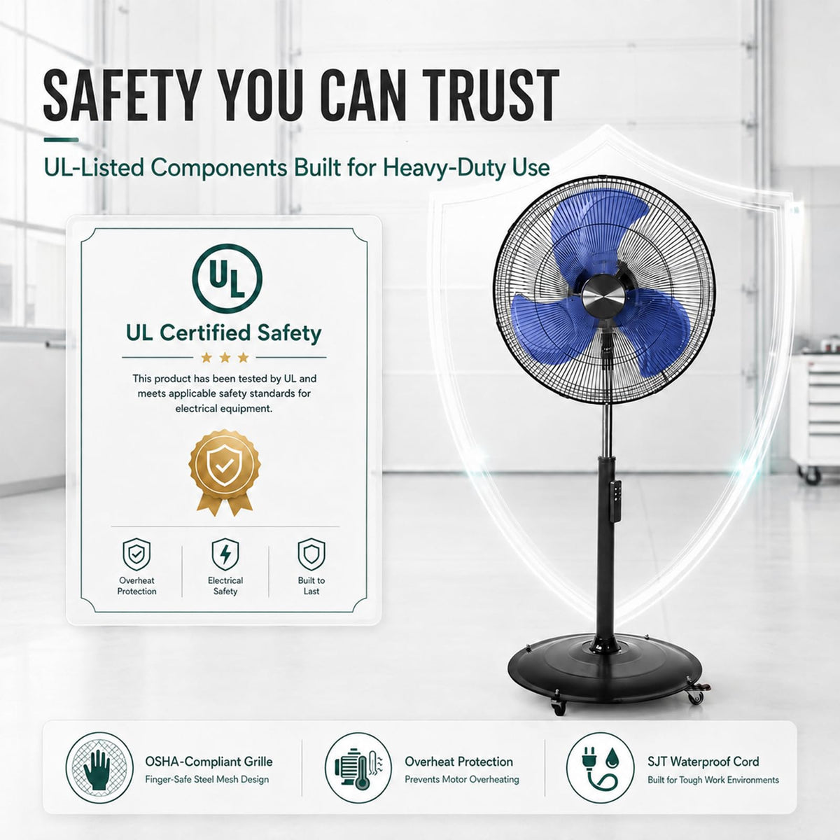 20 Inch Oscillating Pedestal Fan with Remote Control O721720
