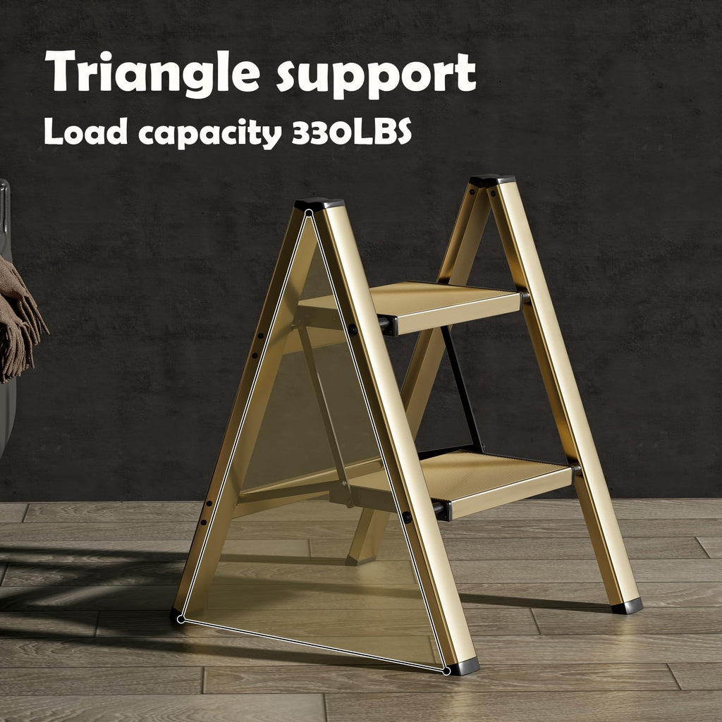 2 Step Aluminum Foldable Step Stool L327582