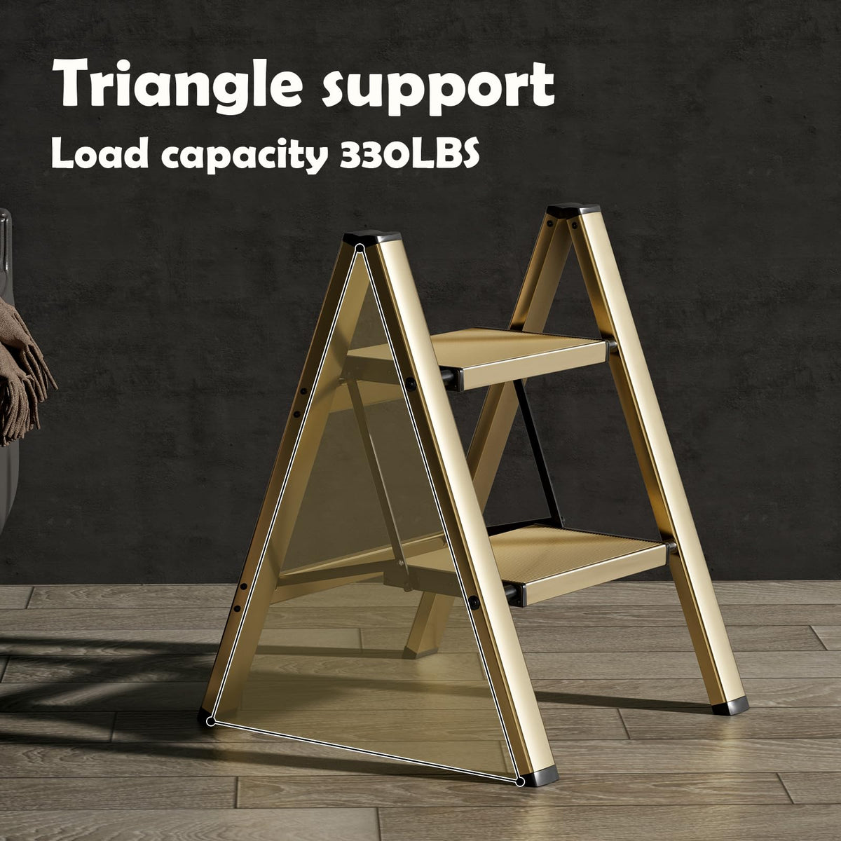 2 Step Aluminum Foldable Step Stool L327582