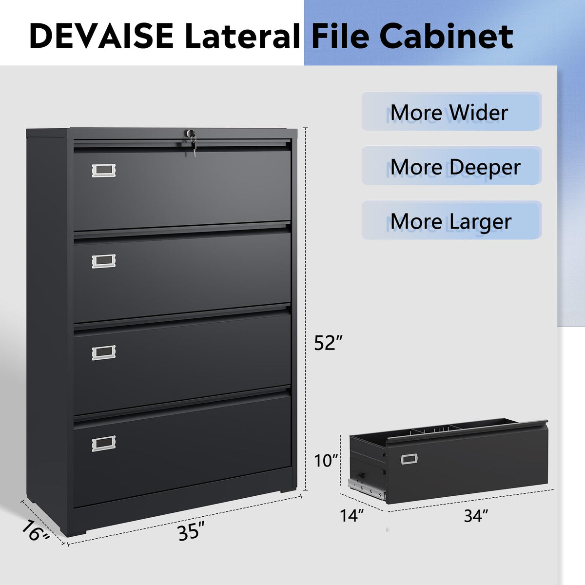 4 Drawer File Cabinet L184407