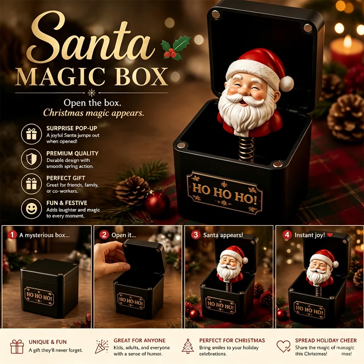 Black & Gold Pop-Up Jack in the Box W365948
