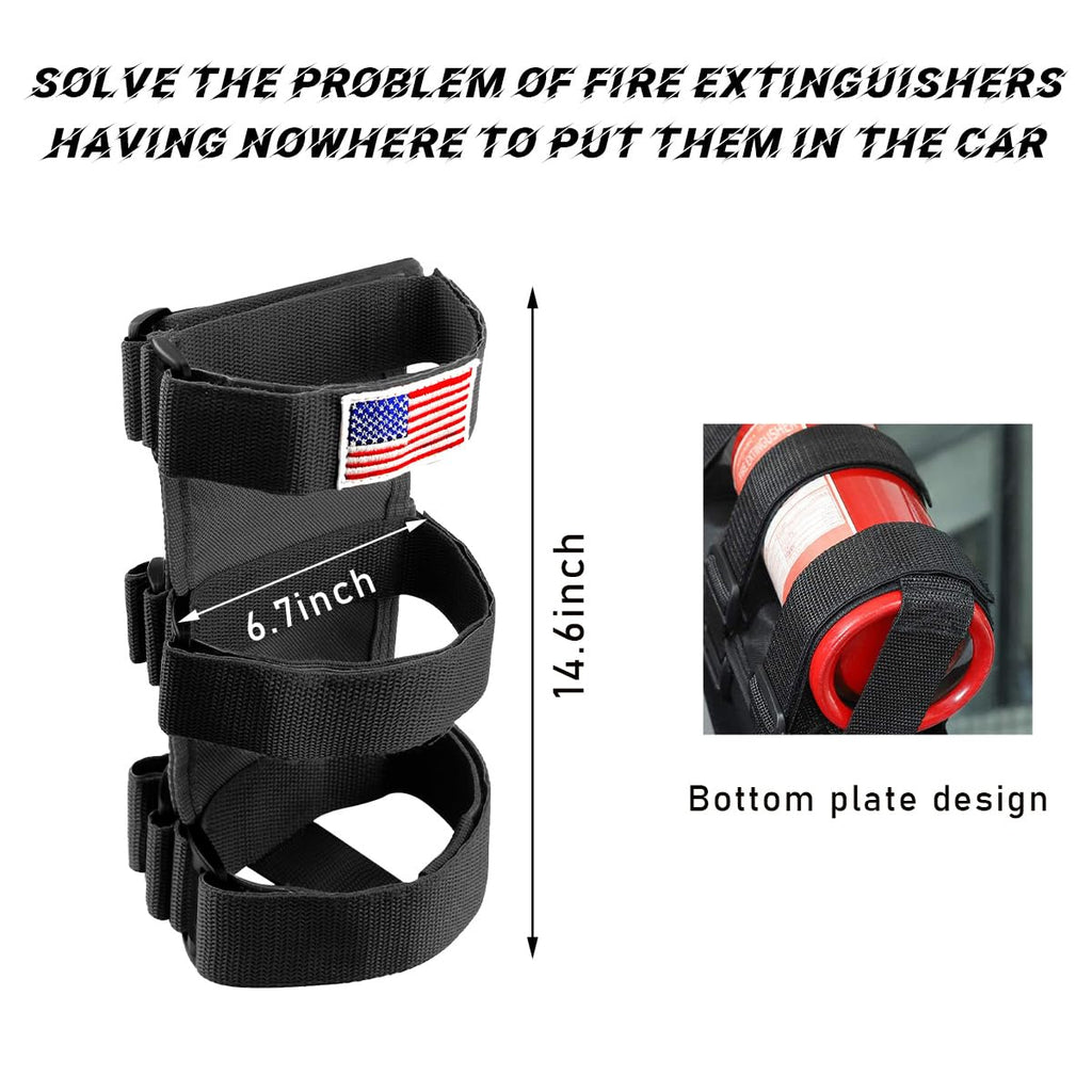 Adjustable Fire Extinguisher Holder with American Flag Pattern Strap F484
