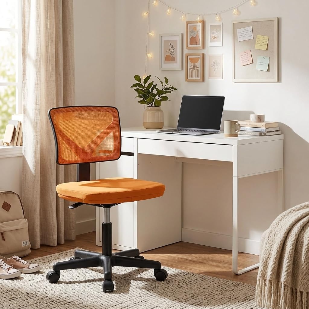 Armless Ergonomic Mesh Office Chair with Adjustable Height R334