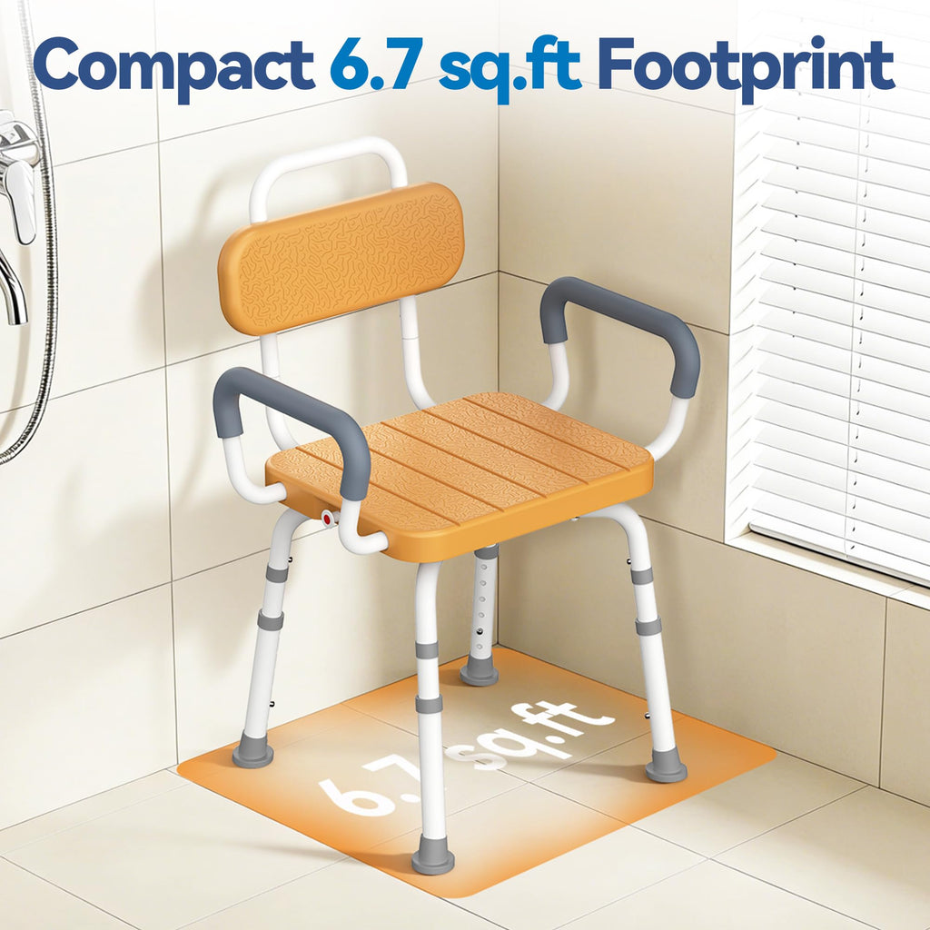 Swivel Shower Chair with Removable Arms & Back O2013