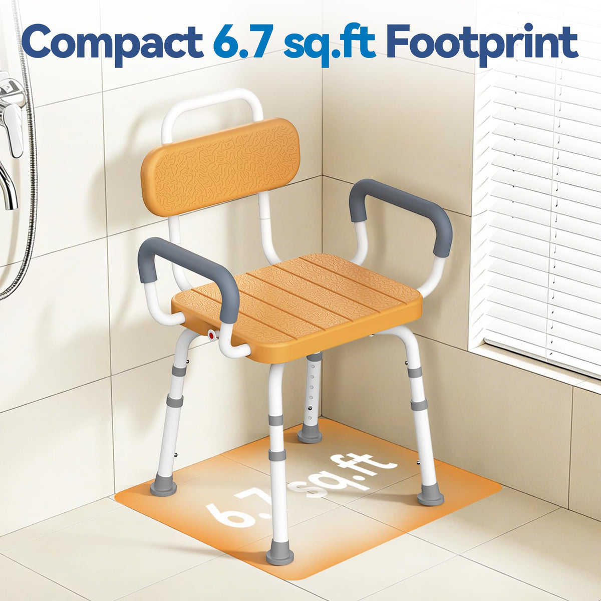 Swivel Shower Chair with Removable Arms & Back O2013