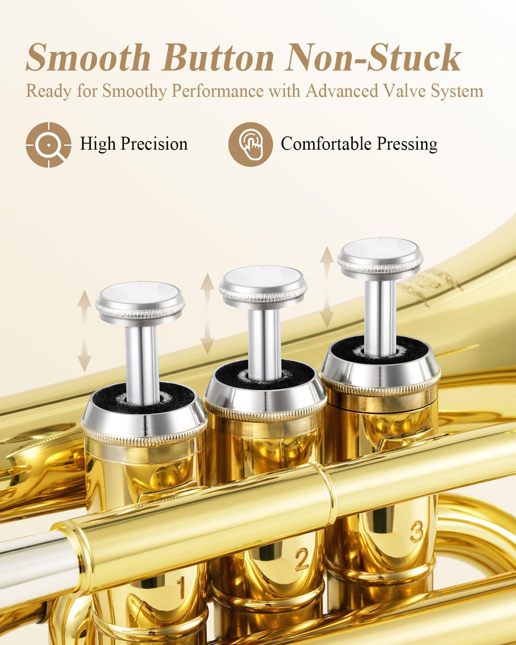 Bb Pocket Trumpet Brass Golden with Case J72541