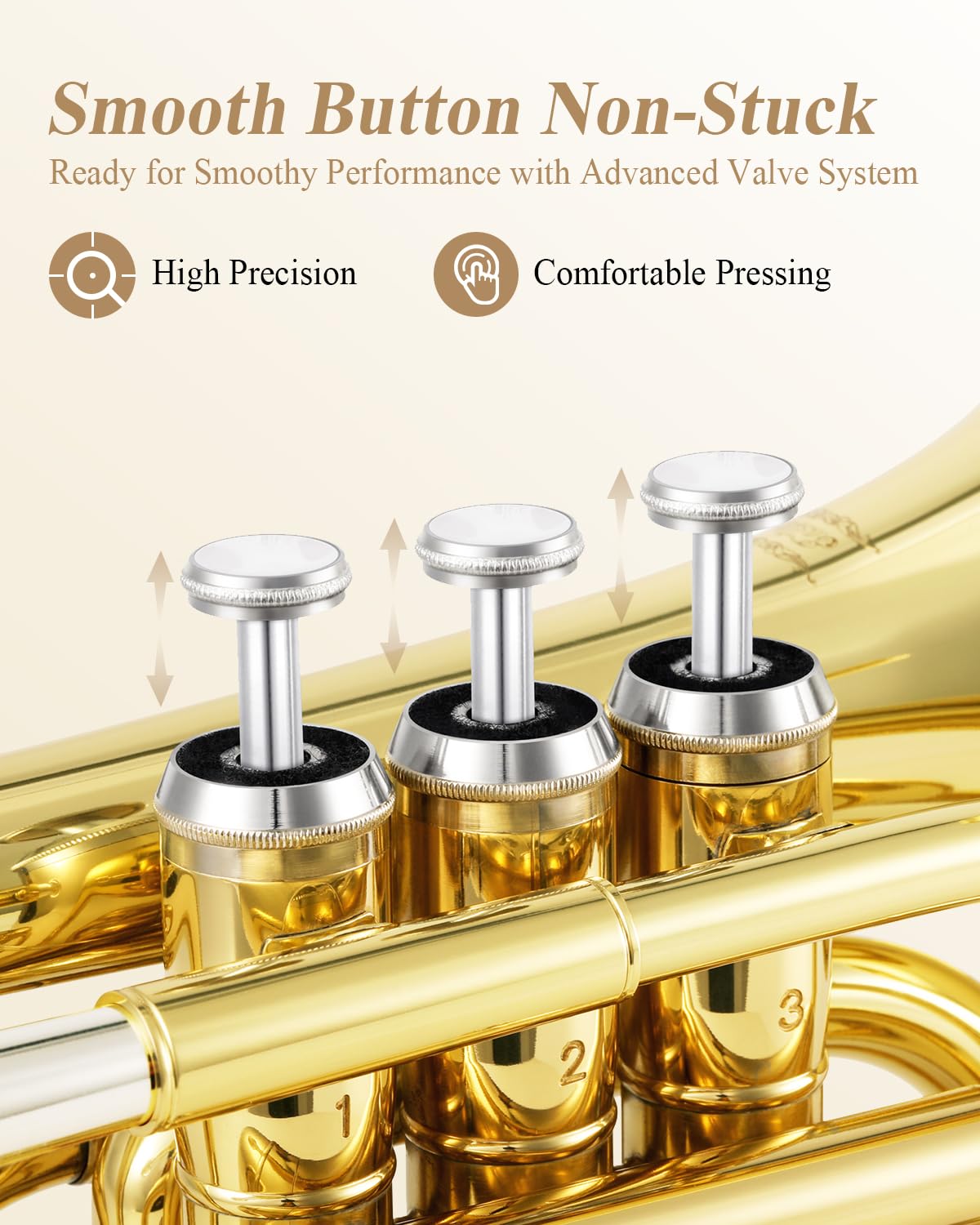 Bb Pocket Trumpet Brass Golden with Case J72541