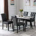 Black PU Leather Upholstered Dining Chairs Set of 4 U403402
