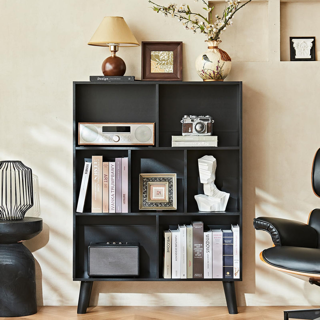 Black Cube Bookshelf with Legs E781