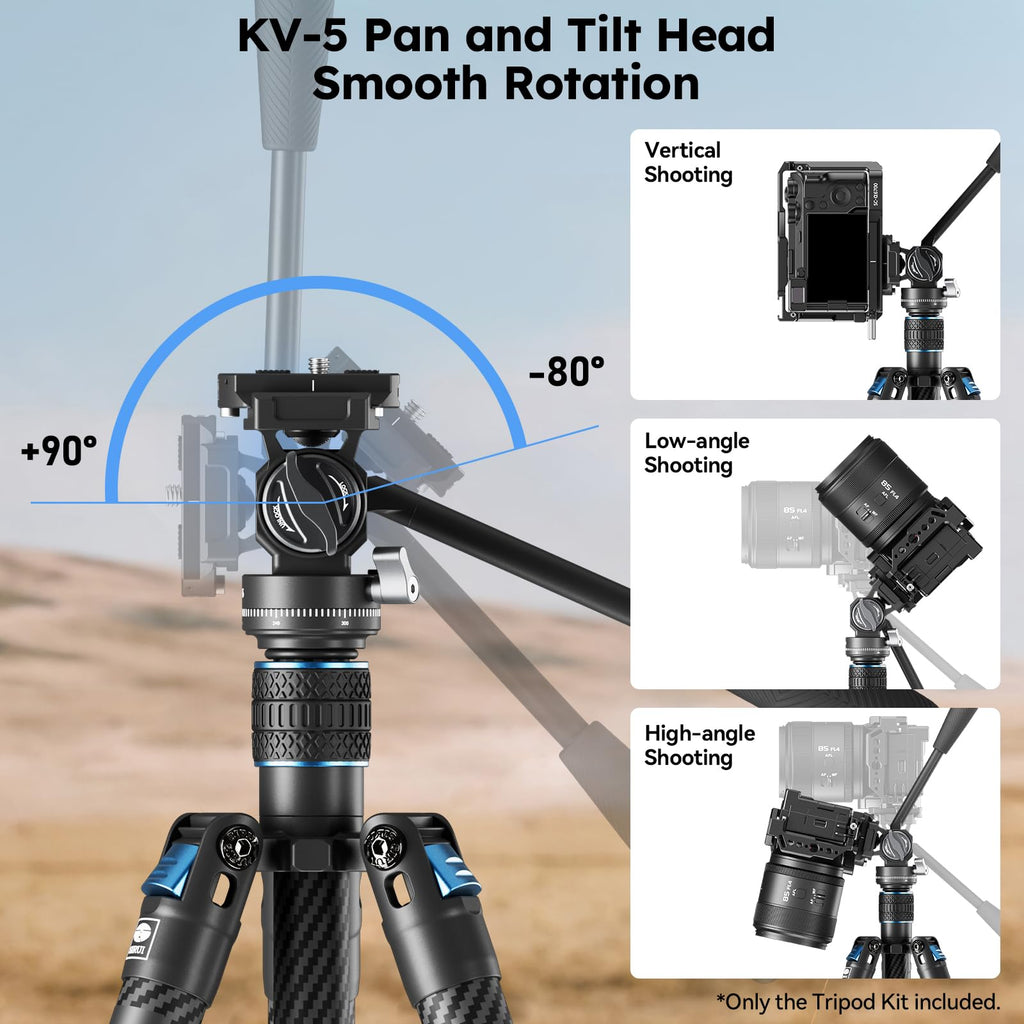 Carbon Fiber Camera Tripod with Fluid Head S825419