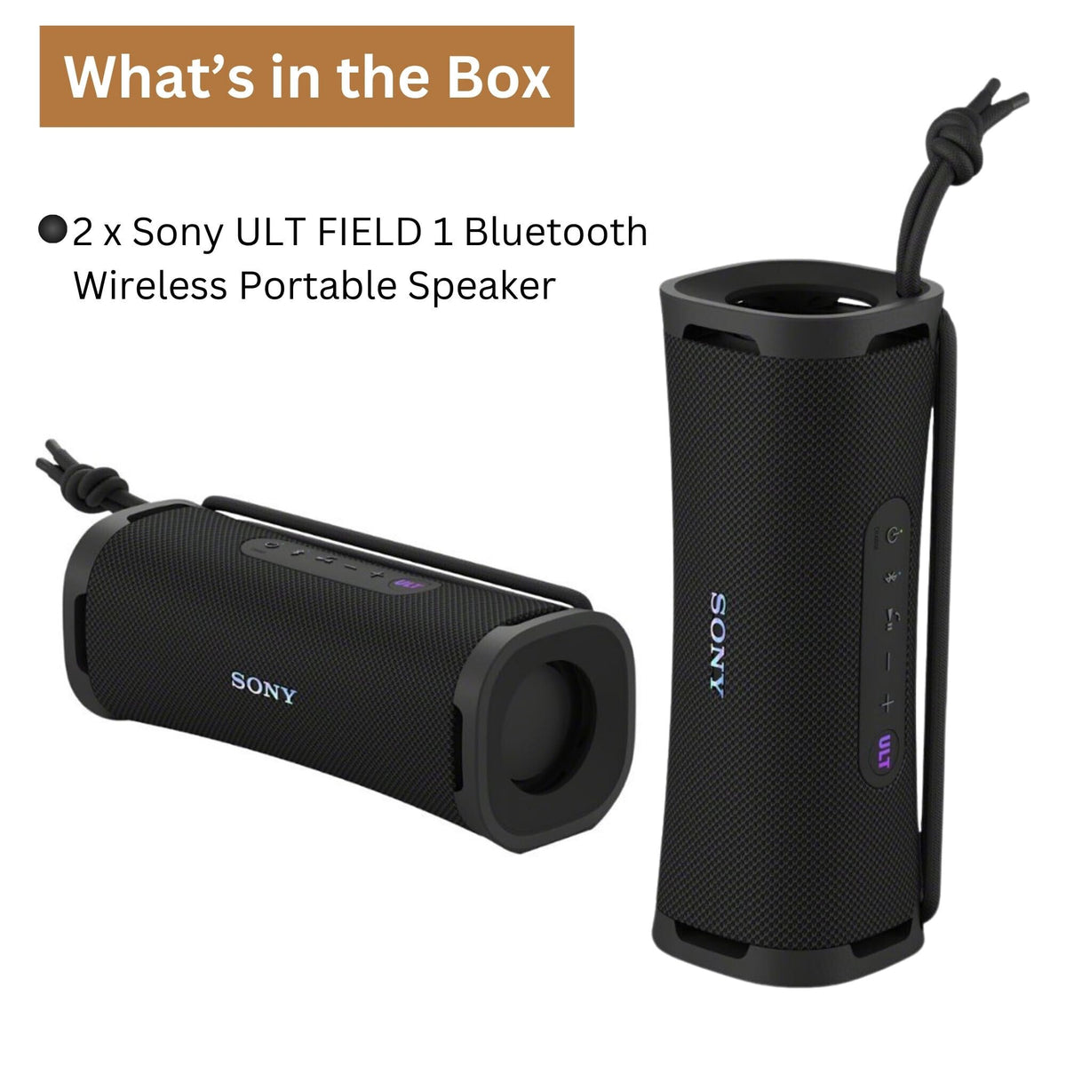Black 2-Pack Portable Bluetooth Speaker T830531