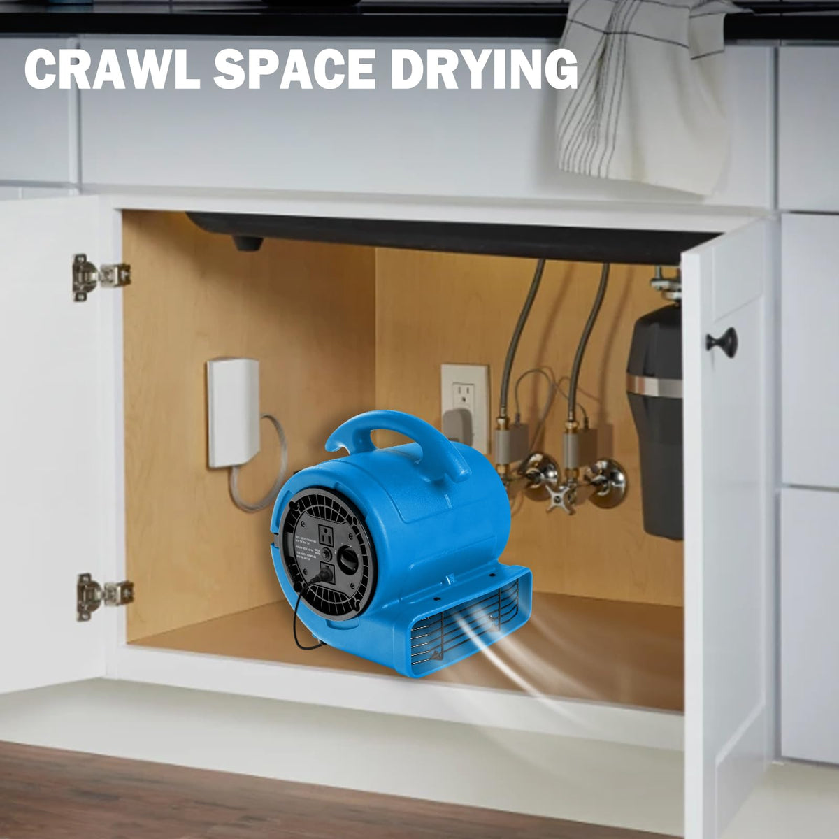 1/5hp 800cfm 3-Speed Air Mover Blower Fan with Dual Outlet U9090