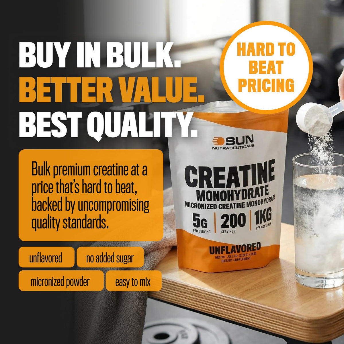 Unflavored Creatine Monohydrate 1kg U461990