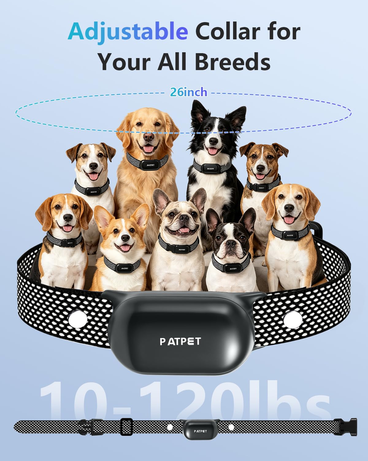 Rechargeable IPX7 Waterproof Dog Training Collar with Remote for 2 Dogs Q181