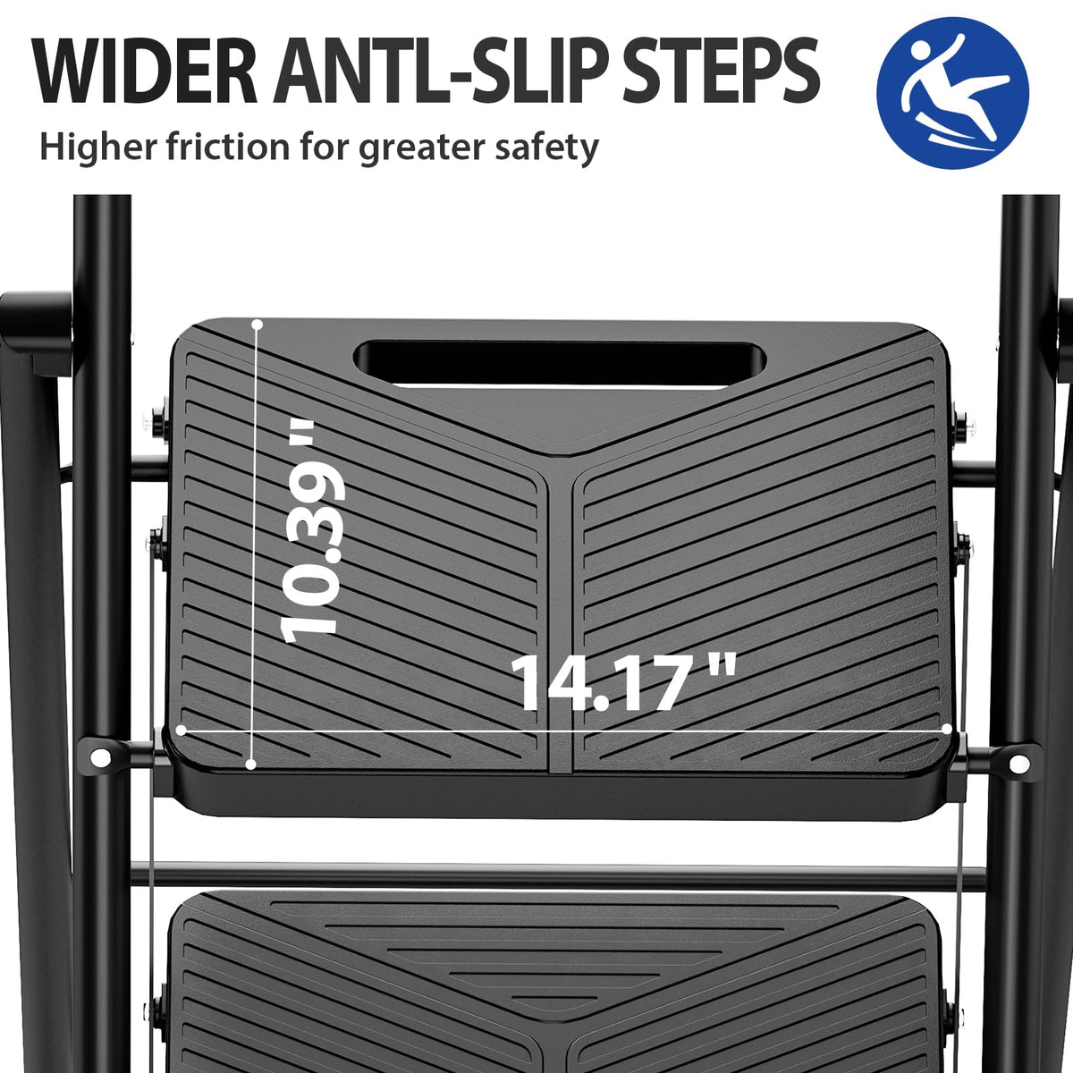 Folding 2 Step Ladder with Anti-Slip Pedals S128756
