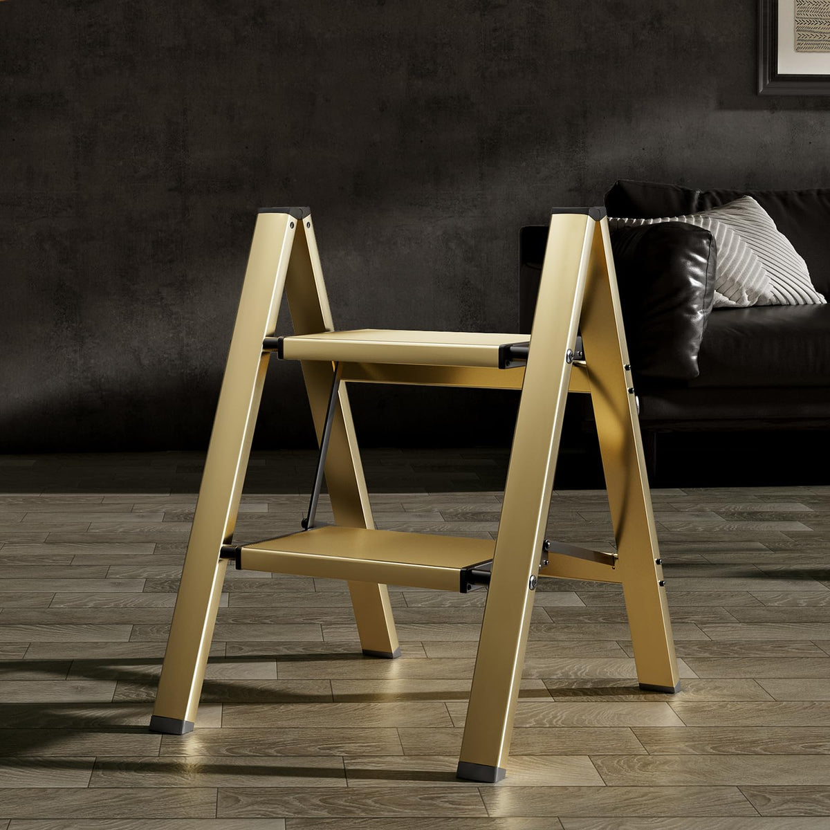 2 Step Aluminum Foldable Step Stool L327582