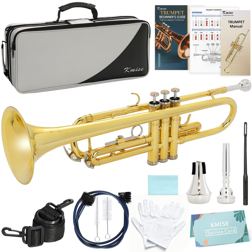 Bb Standard Brass Trumpet with Case, Mouthpiece, Mute, Cleaning Kit J432185