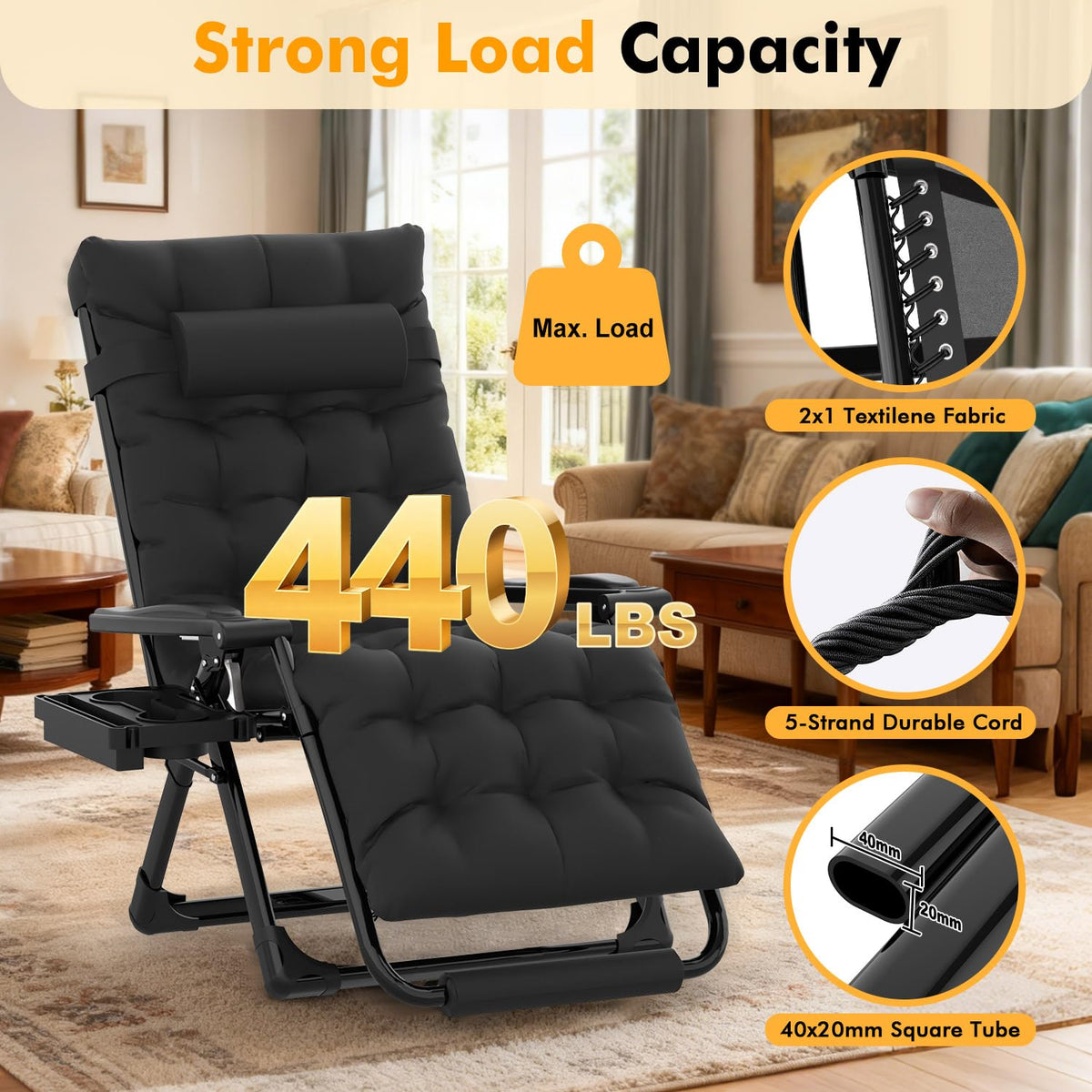 Oversized Zero Gravity Chair XL Black R231